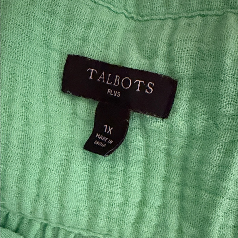 Talbots Button Down Spring Green Button Down Blou… - image 2